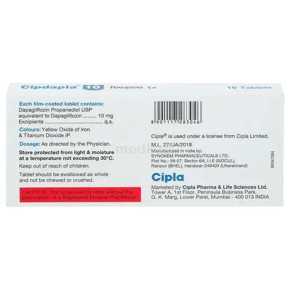 cipdapla 10 tablet 10's